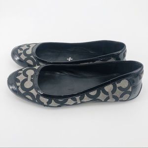 Coach True Signature Ballet Flats Black Women 8.5